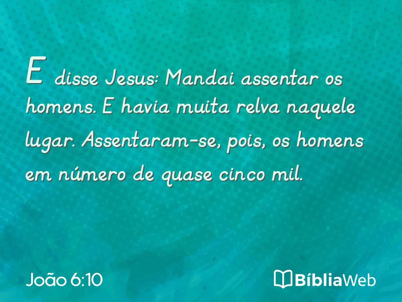 João 6:10 em imagem para compartilhar