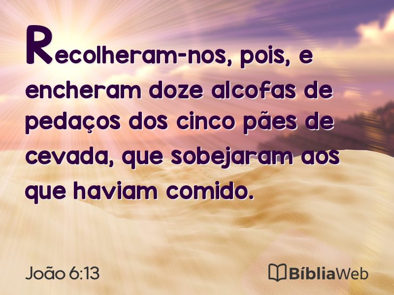 João 6:13 em imagem para compartilhar