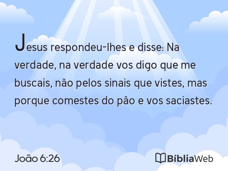 João 6:26 em imagem para compartilhar