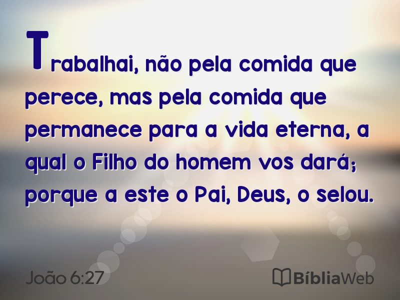 João 6:27 em imagem para compartilhar