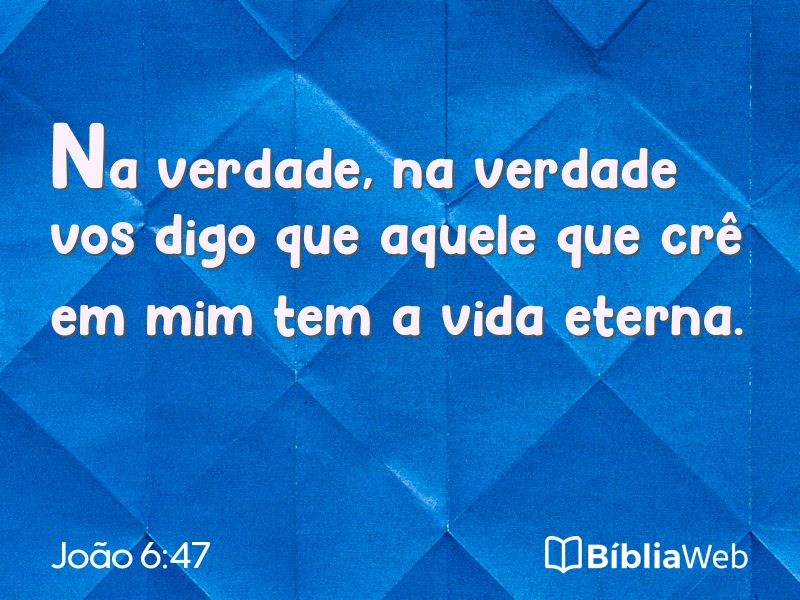 João 6:47 em imagem para compartilhar