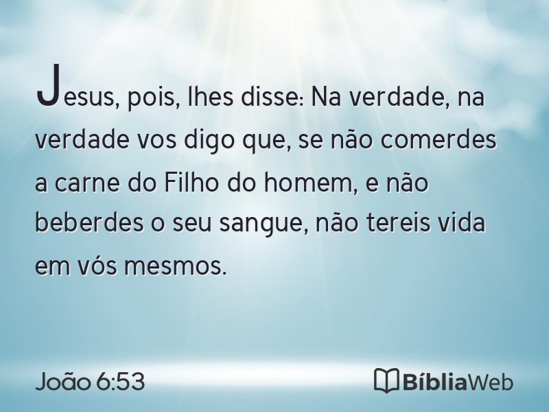 João 6:53 em imagem para compartilhar