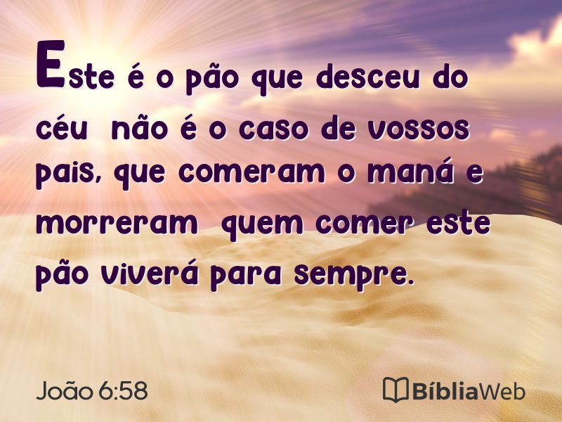 João 6:58 em imagem para compartilhar