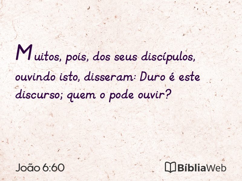João 6:60 em imagem para compartilhar