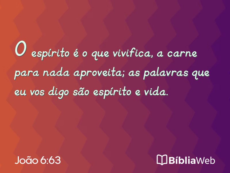João 6:63 em imagem para compartilhar