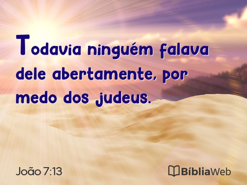 João 7:13 em imagem para compartilhar