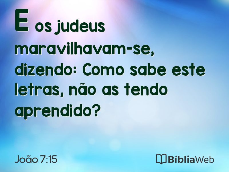 João 7:15 em imagem para compartilhar