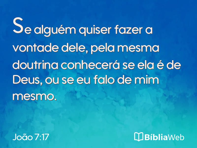 João 7:17 em imagem para compartilhar