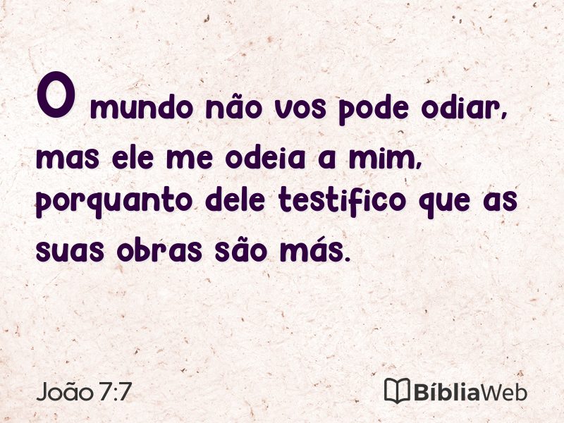 João 7:7 em imagem para compartilhar