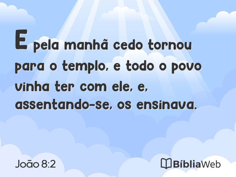 João 8:2 em imagem para compartilhar