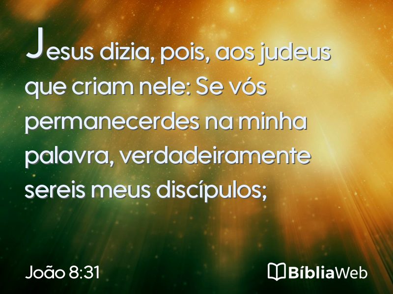 João 8:31 em imagem para compartilhar