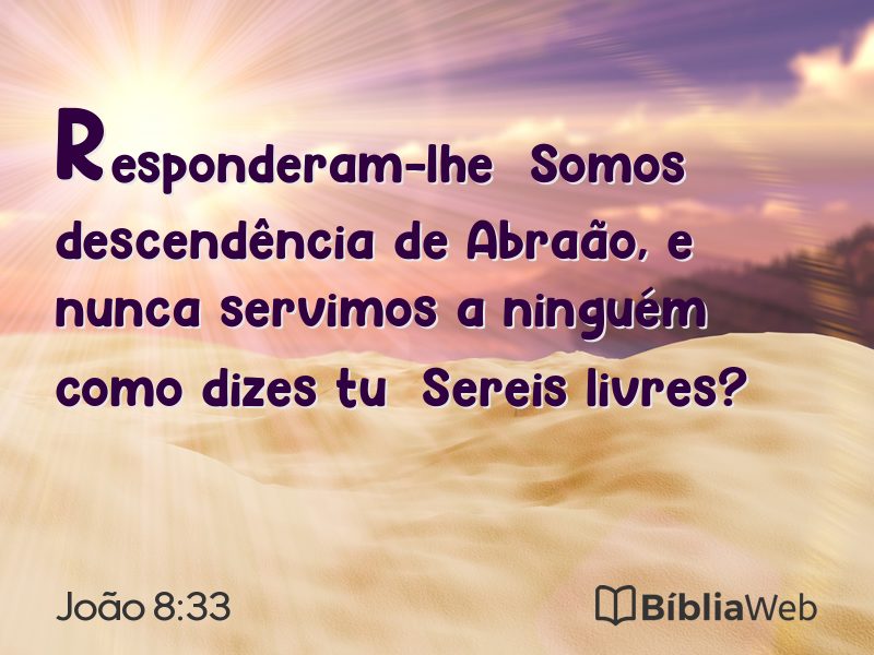 João 8:33 em imagem para compartilhar