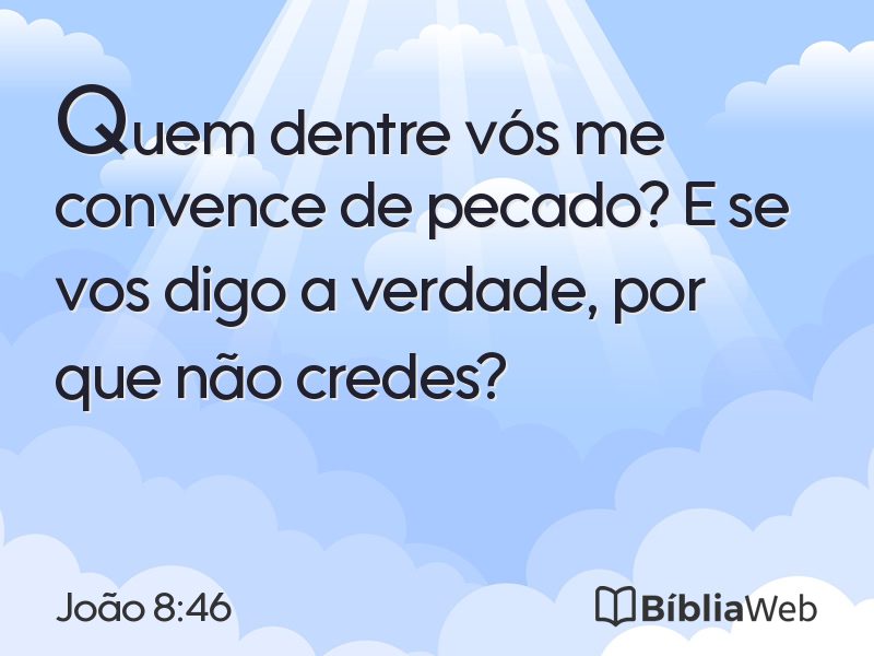 João 8:46 em imagem para compartilhar