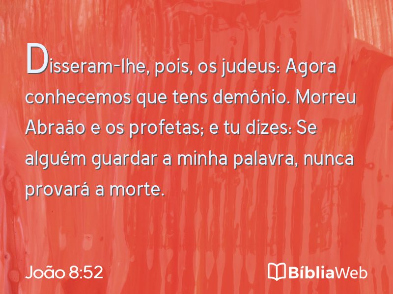 João 8:52 em imagem para compartilhar