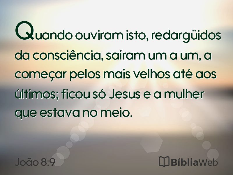 João 8:9 em imagem para compartilhar