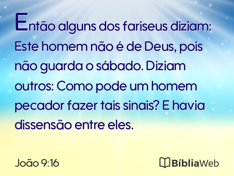 João 9:16 em imagem para compartilhar