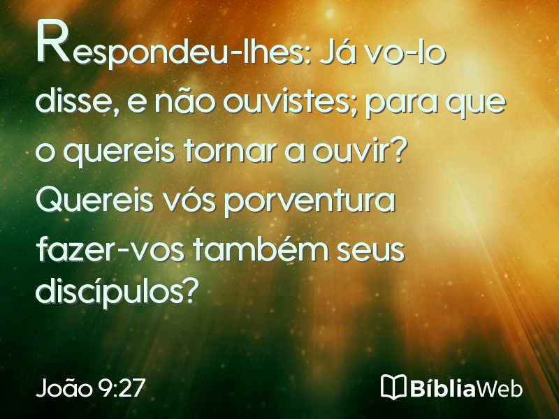 João 9:27 em imagem para compartilhar