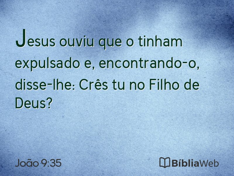 João 9:35 em imagem para compartilhar