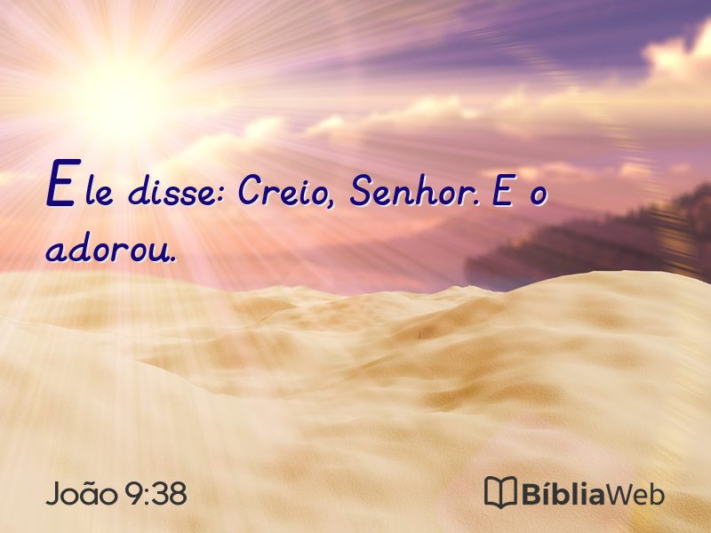 João 9:38 em imagem para compartilhar