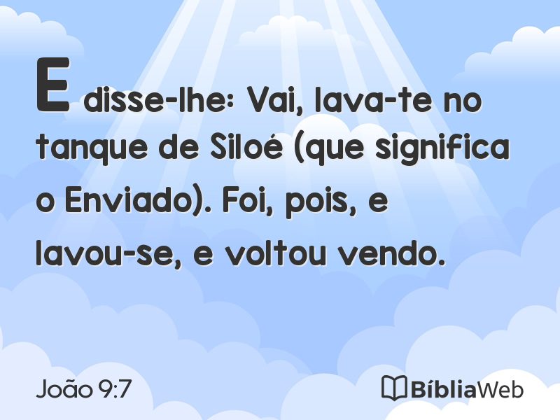 João 9:7 em imagem para compartilhar