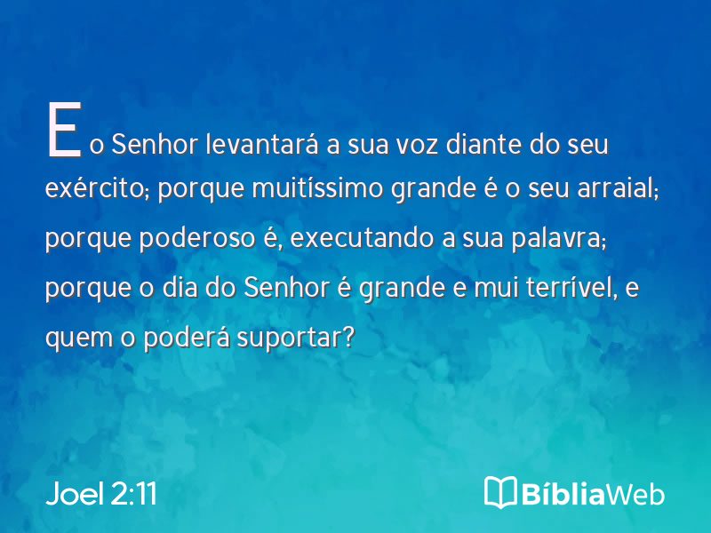 Joel 2:11 em imagem para compartilhar