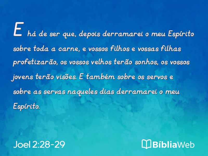 Joel 2:28-29 em imagem para compartilhar