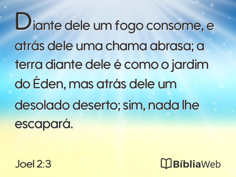 Joel 2:3 em imagem para compartilhar