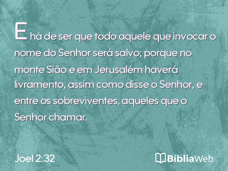 Joel 2:32 em imagem para compartilhar