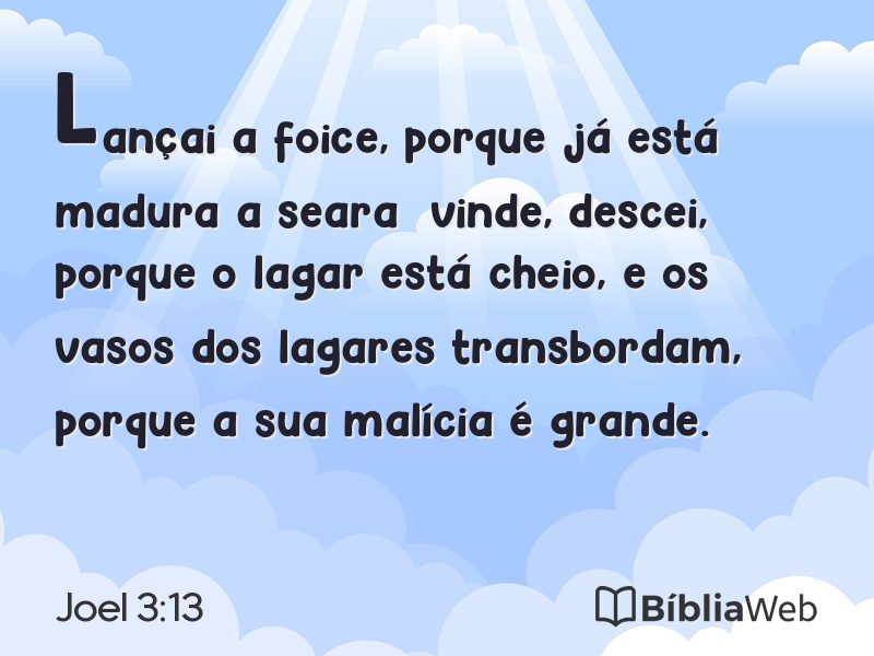 Joel 3:13 em imagem para compartilhar