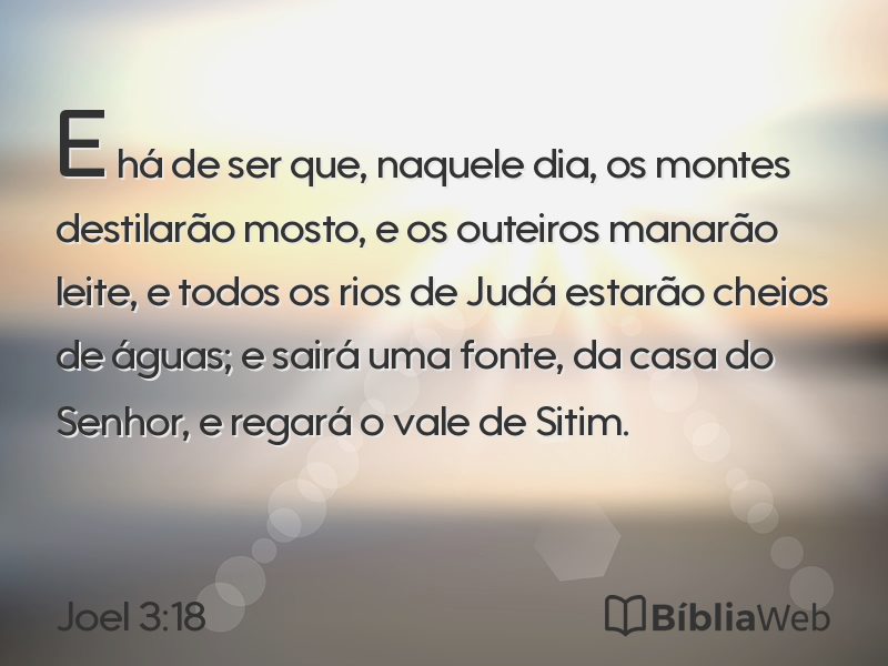 Joel 3:18 em imagem para compartilhar