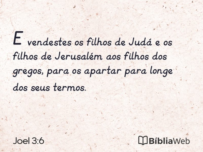 Joel 3:6 em imagem para compartilhar