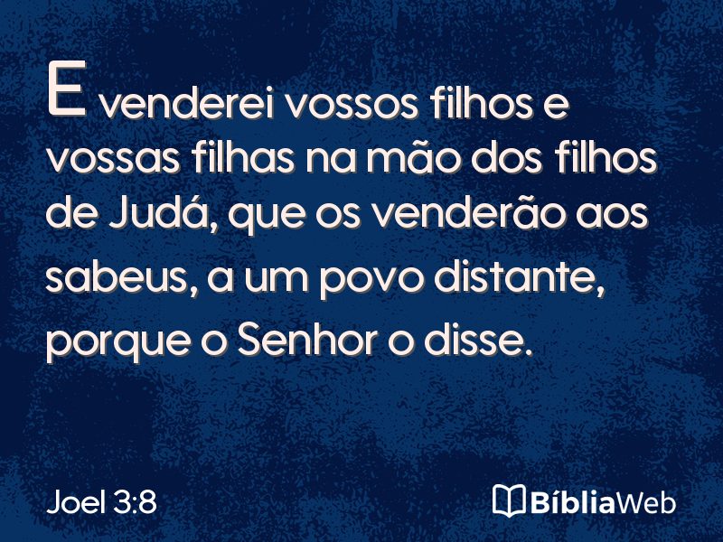 Joel 3:8 em imagem para compartilhar