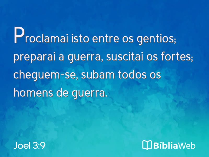Joel 3:9 em imagem para compartilhar