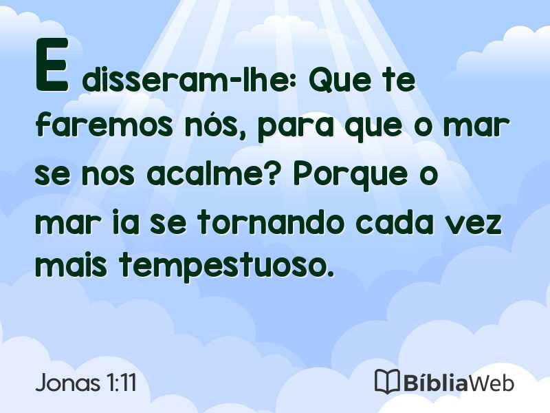 Jonas 1:11 em imagem para compartilhar
