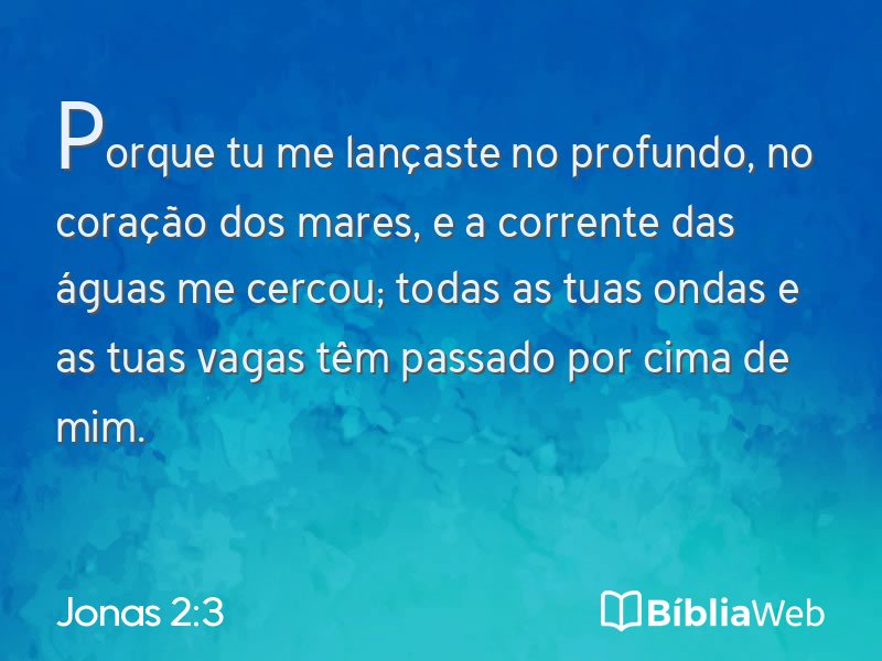 Jonas 2:3 em imagem para compartilhar