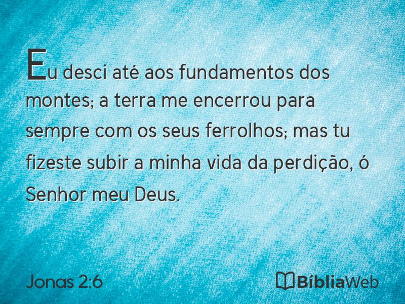 Jonas 2:6 em imagem para compartilhar