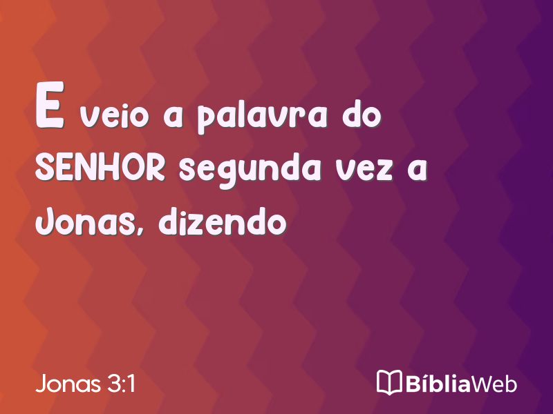 Jonas 3:1 em imagem para compartilhar