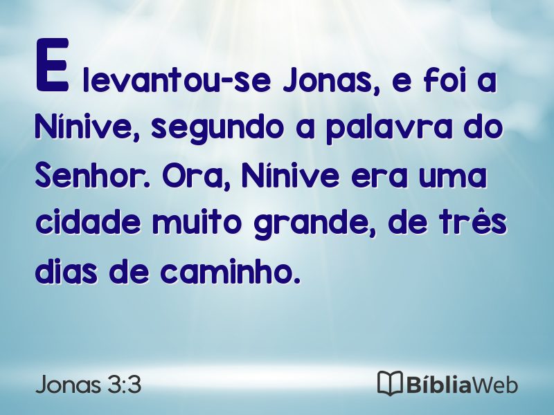 Jonas 3:3 em imagem para compartilhar