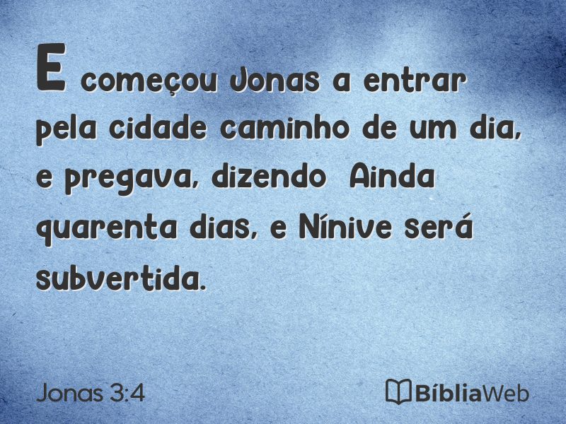 Jonas 3:4 em imagem para compartilhar