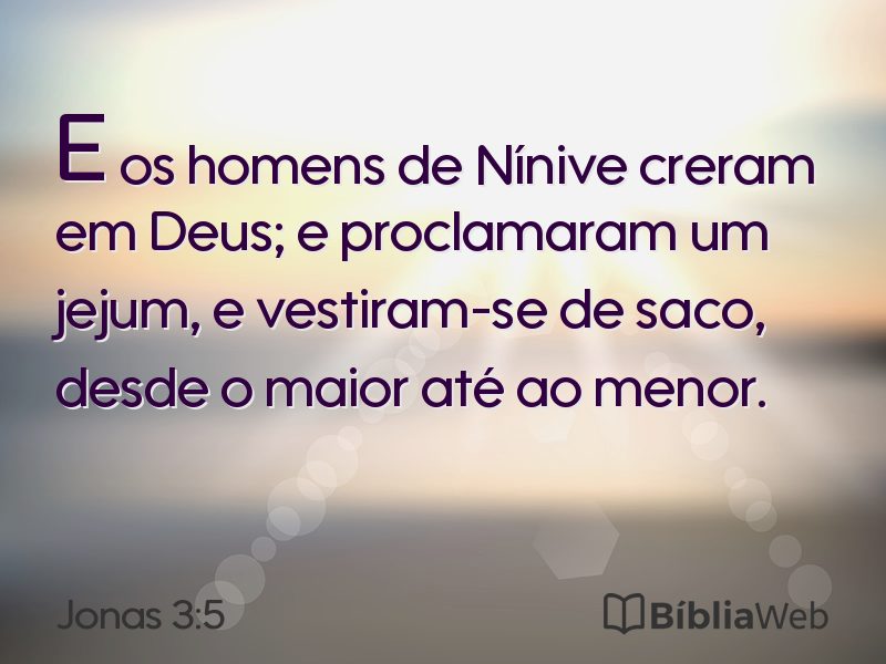 Jonas 3:5 em imagem para compartilhar