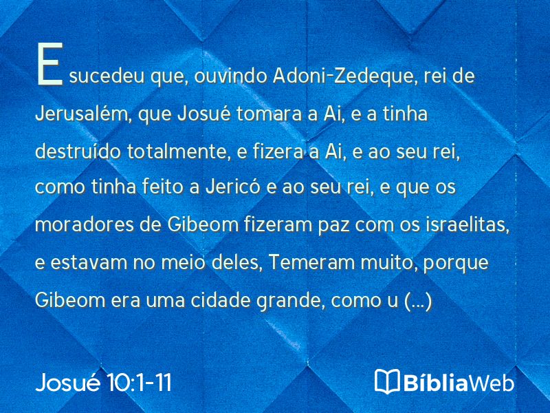 Josué 10:1-11 em imagem para compartilhar