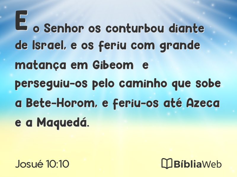 Josué 10:10 em imagem para compartilhar