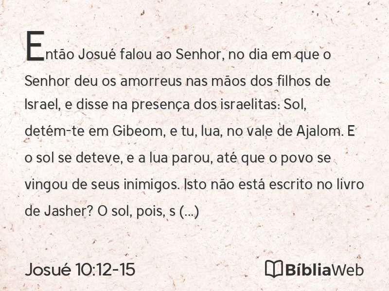 Josué 10:12-15 em imagem para compartilhar