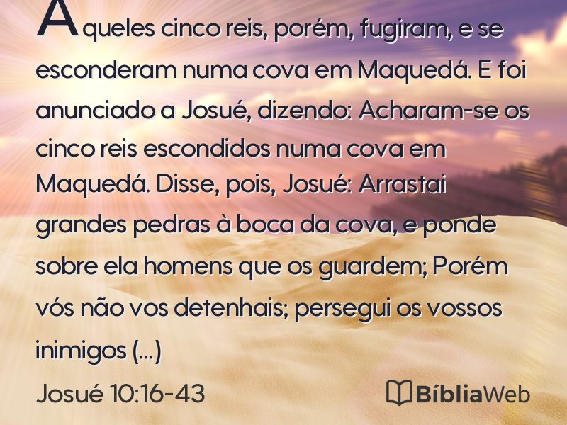 Josué 10:16-43 em imagem para compartilhar