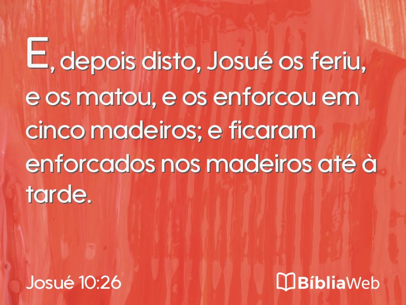 Josué 10:26 em imagem para compartilhar