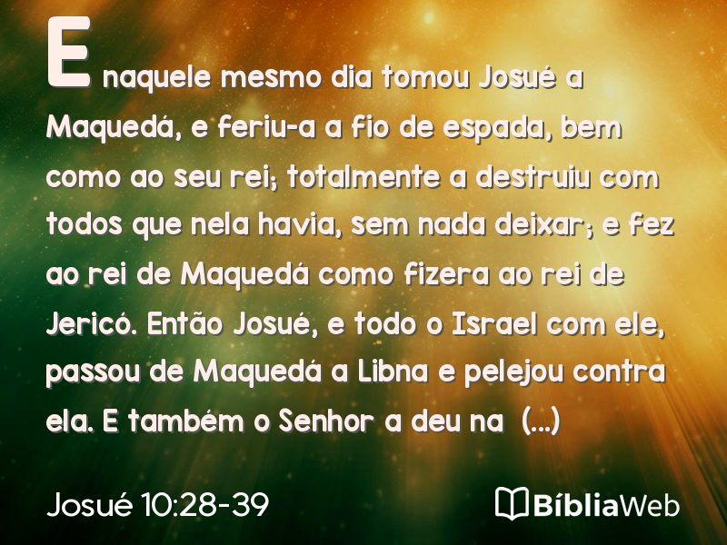 Josué 10:28-39 em imagem para compartilhar