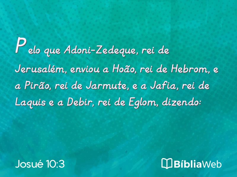 Josué 10:3 em imagem para compartilhar