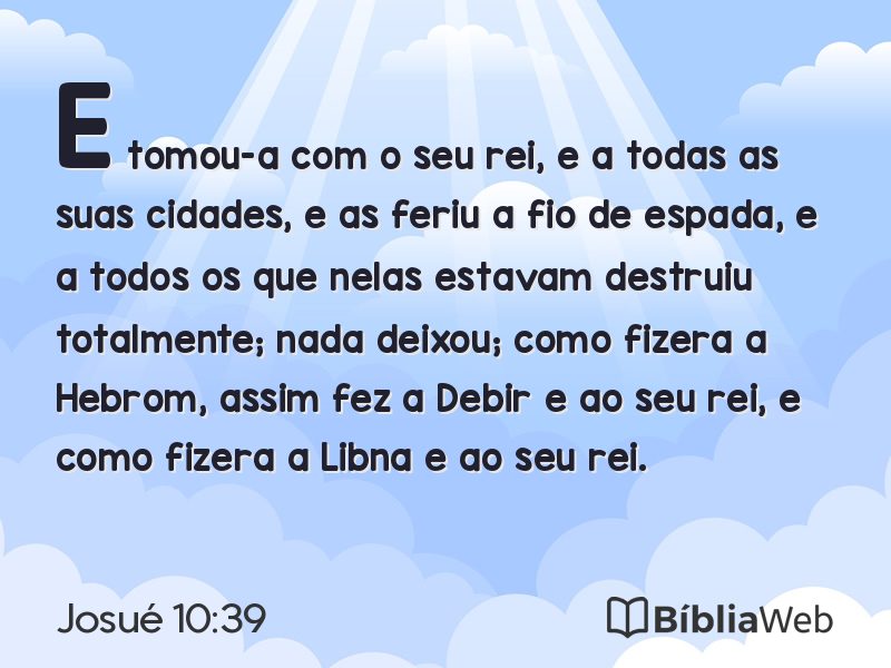 Josué 10:39 em imagem para compartilhar