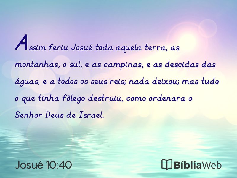 Josué 10:40 em imagem para compartilhar