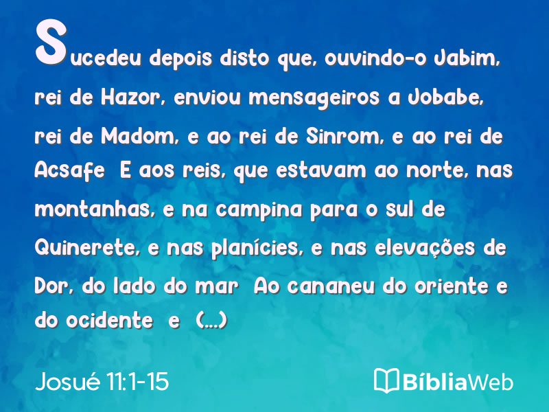 Josué 11:1-15 em imagem para compartilhar